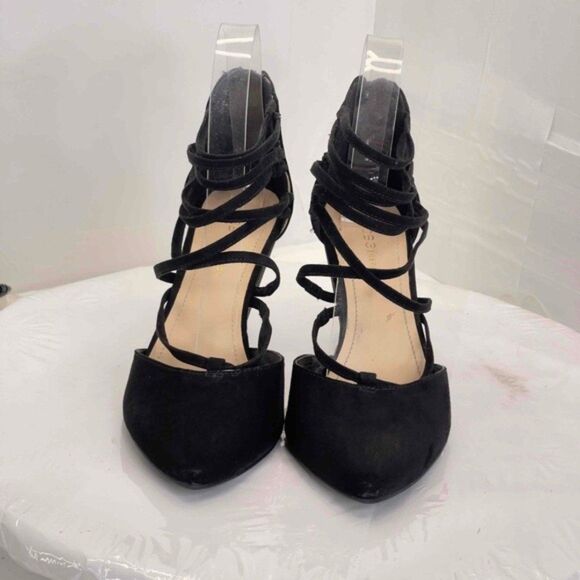 BCBGeneration Zolee2 Suede Black Womens Pointy Toe Wedge Heels Size 7M - Picture 6 of 9